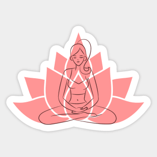 Lotus Yoga Lover Meditation Sticker